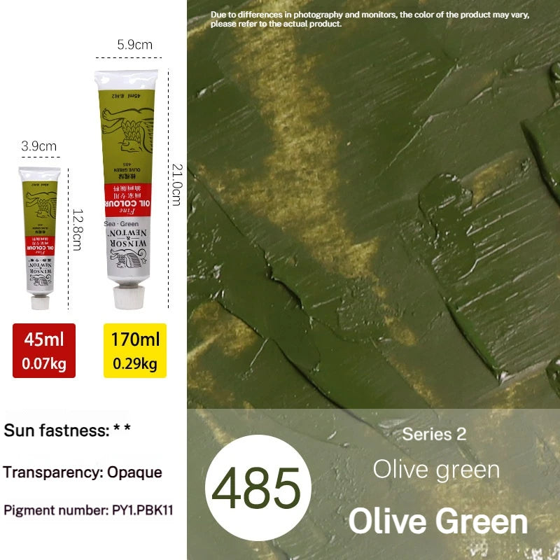 Tube de pigments pour peinture à l'huile, 45 ml/170 ml, peinture acrylique