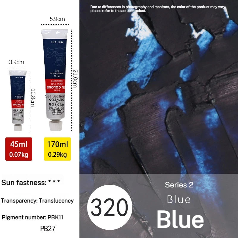 Tube de pigments pour peinture à l'huile, 45 ml/170 ml, peinture acrylique