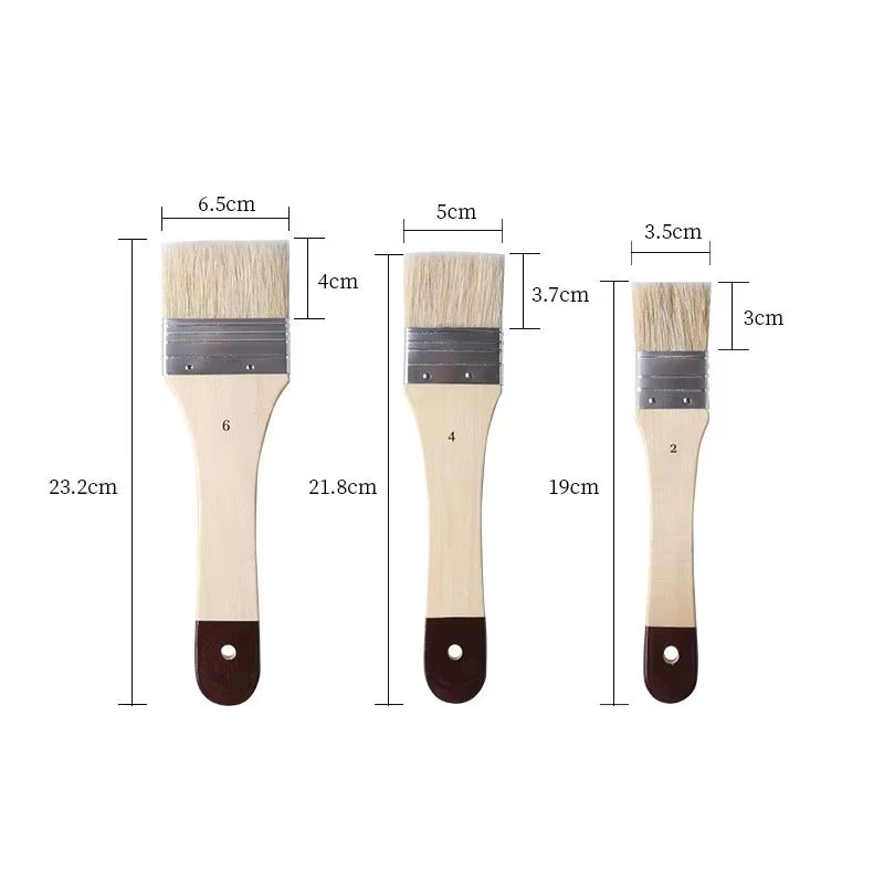 Ensemble de 3 Pinceaux pour Peinture Acrylique et Huile – Gesso