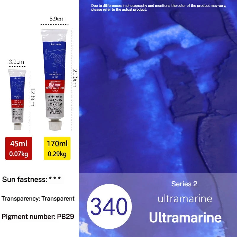 Tube de pigments pour peinture à l'huile, 45 ml/170 ml, peinture acrylique