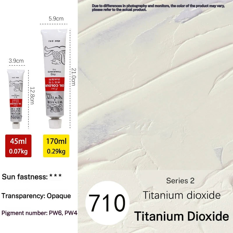 Tube de pigments pour peinture à l'huile, 45 ml/170 ml, peinture acrylique