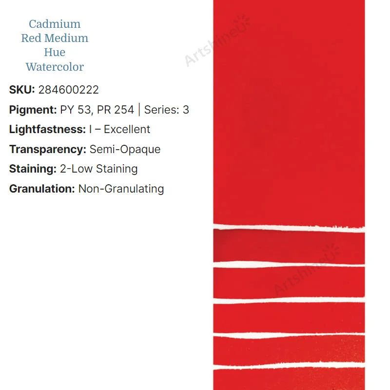 Peinture Aquarelle Professionnelle – Série 1/3 – Tube 5 ml – 46 Teintes