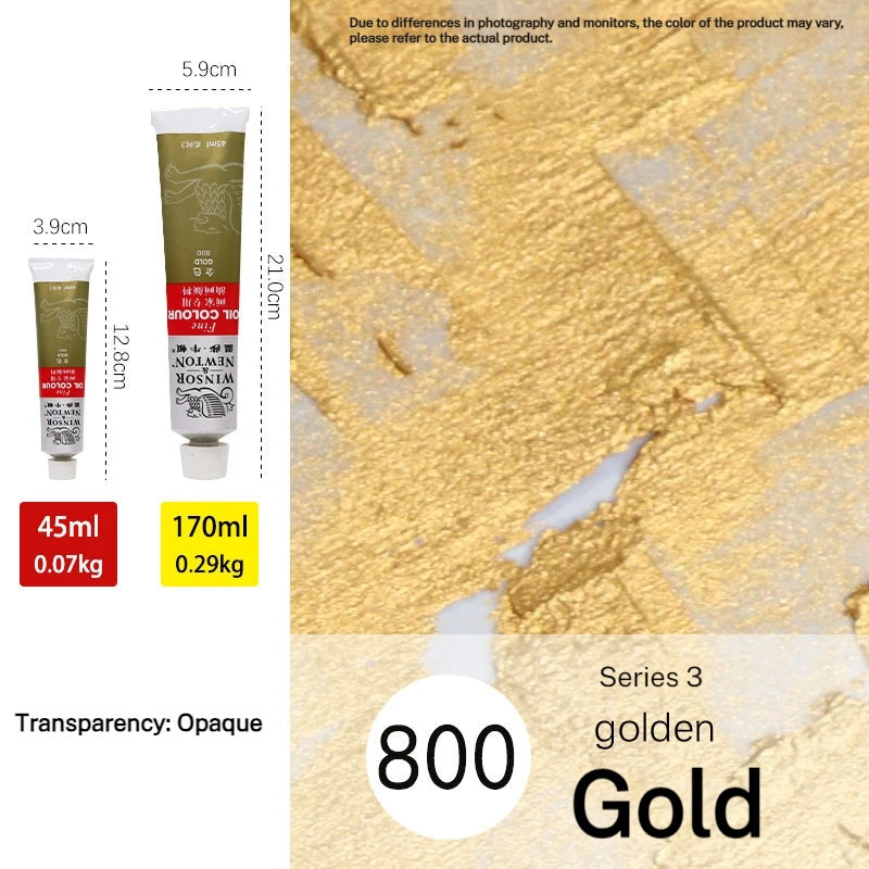 Tube de pigments pour peinture à l'huile, 45 ml/170 ml, peinture acrylique