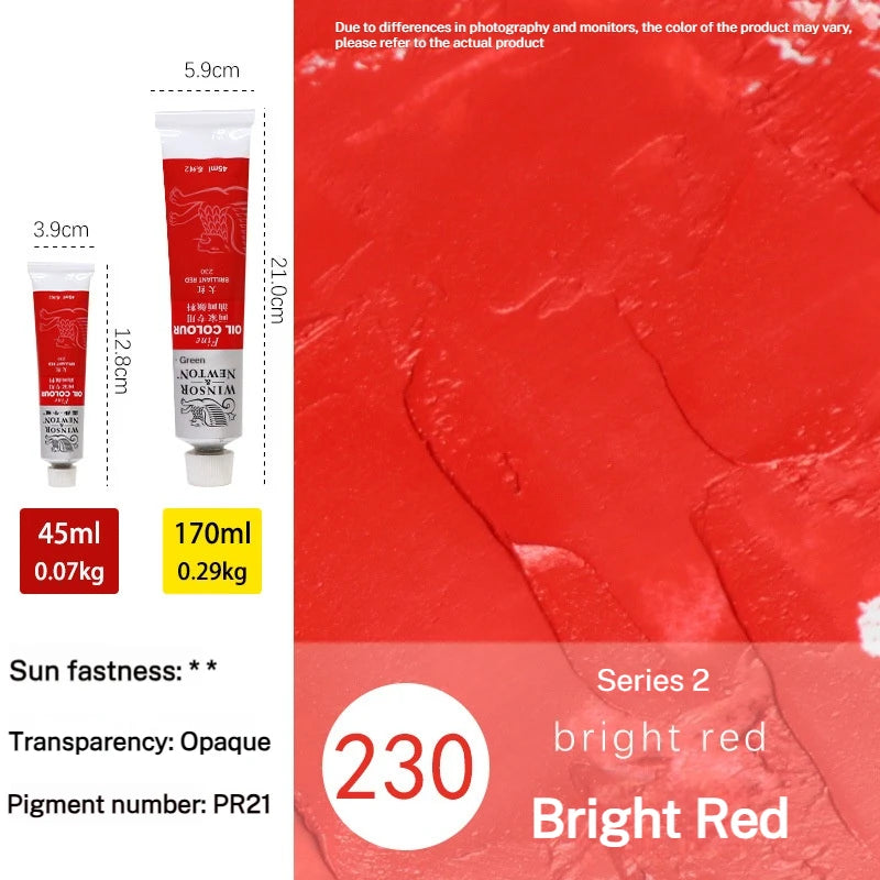 Tube de pigments pour peinture à l'huile, 45 ml/170 ml, peinture acrylique