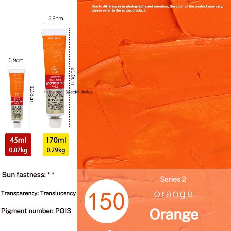 Tube de pigments pour peinture à l'huile, 45 ml/170 ml, peinture acrylique