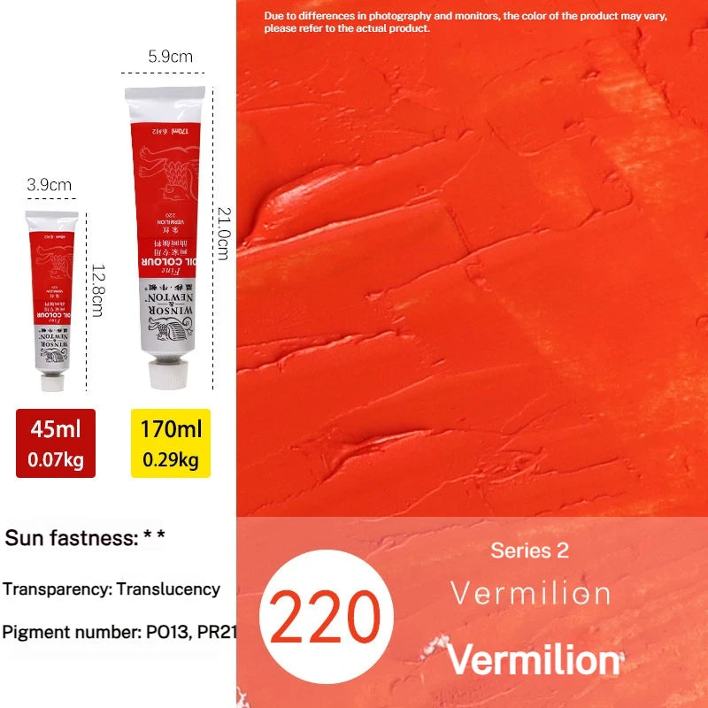 Tube de pigments pour peinture à l'huile, 45 ml/170 ml, peinture acrylique