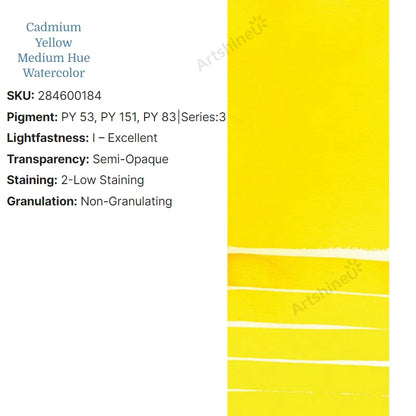 Peinture Aquarelle Professionnelle – Série 1/3 – Tube 5 ml – 46 Teintes