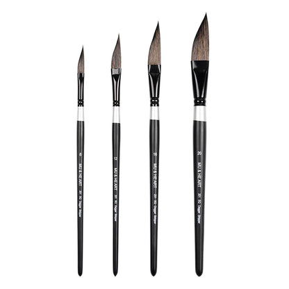 🌿 Pinceau à Peinture Aquarelle Poils d'Écureuil Mélangés, Manche en Bois Noir