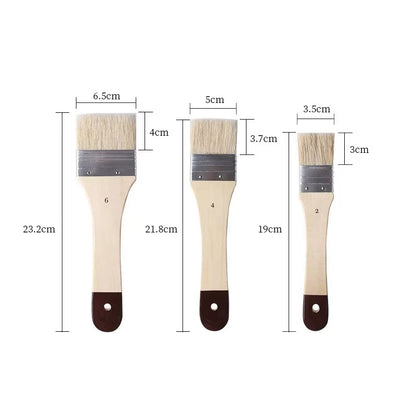 Ensemble de 3 Pinceaux pour Peinture Acrylique et Huile – Gesso