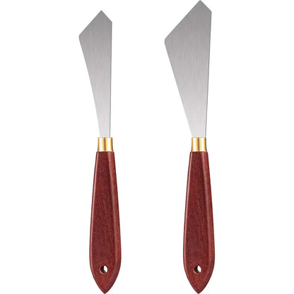 Ensemble de Couteaux à Peinture Acier Inoxydable & Manche en Bois