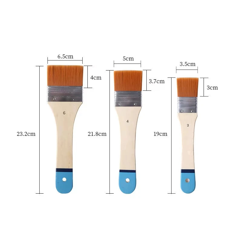 Ensemble de 3 Pinceaux pour Peinture Acrylique et Huile – Gesso