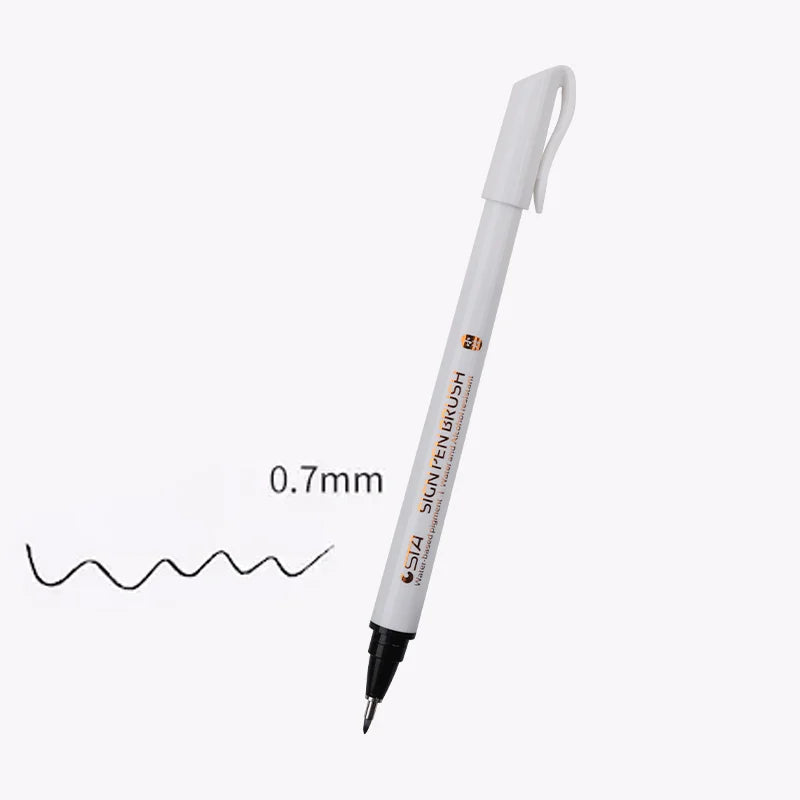 Stylo de Calligraphie Étanche à Pointe Souple Noir
