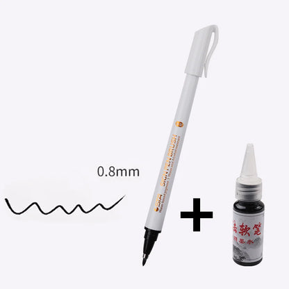 Stylo de Calligraphie Étanche à Pointe Souple Noir