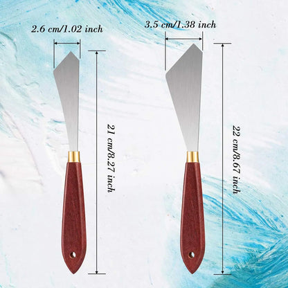 Ensemble de Couteaux à Peinture Acier Inoxydable & Manche en Bois