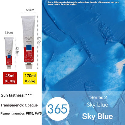 Tube de pigments pour peinture à l'huile, 45 ml/170 ml, peinture acrylique