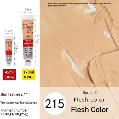 Tube de pigments pour peinture à l'huile, 45 ml/170 ml, peinture acrylique