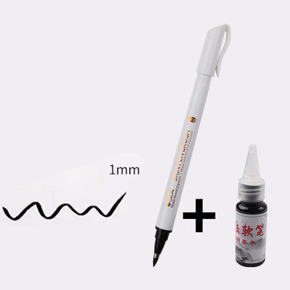 Stylo de Calligraphie Étanche à Pointe Souple Noir
