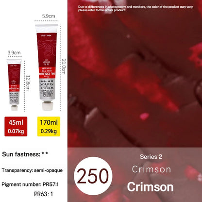 Tube de pigments pour peinture à l'huile, 45 ml/170 ml, peinture acrylique