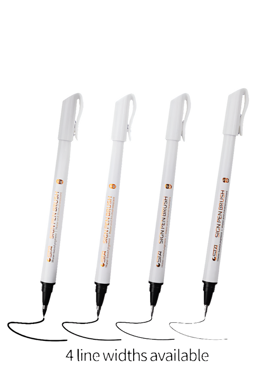 Stylo de Calligraphie Étanche à Pointe Souple Noir